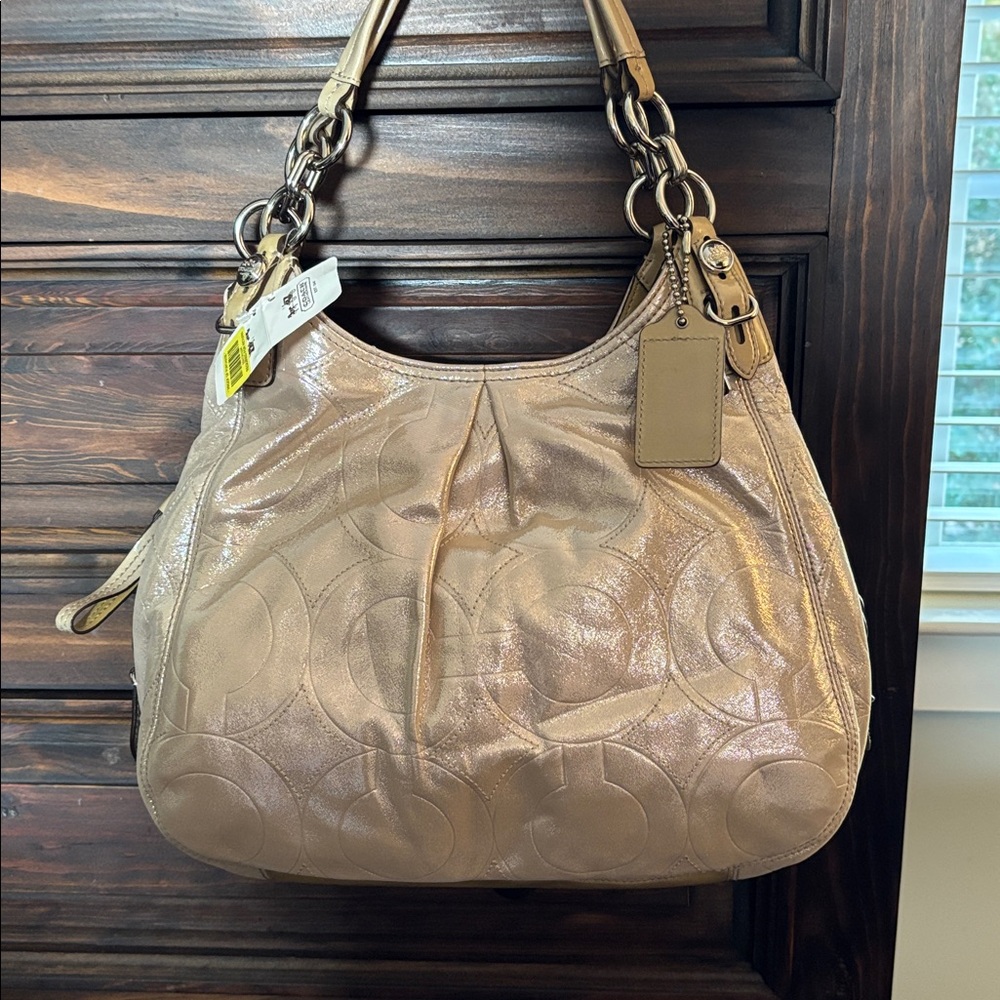 Coach Shimmering Beige Handbag